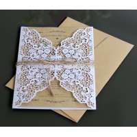 2018 latest design wedding cards laser cut